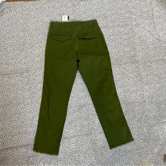 Celebrity Pink Olive Green High Rise Trousers Cropped Raw Hem Size 25 - Picture 5 of 6